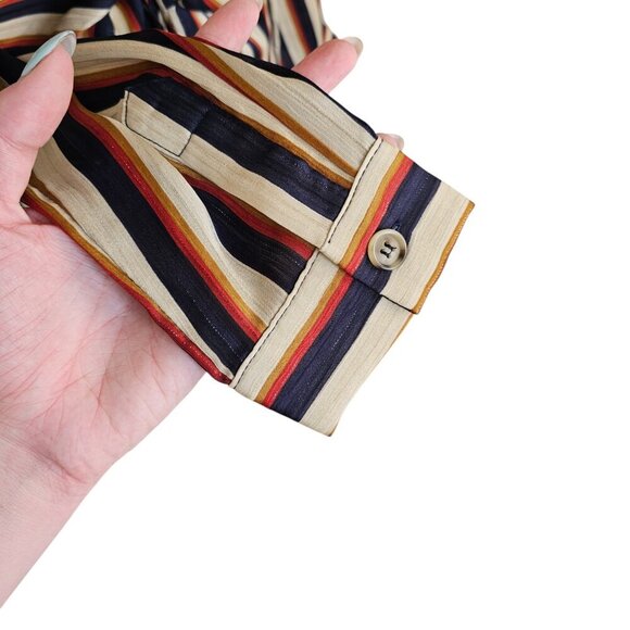 Heartloom Tina Striped Twist-Front Collared Shirt Dress Sz M - Picture 6 of 12